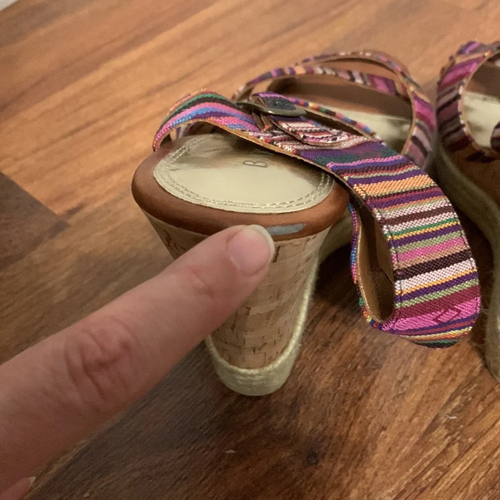 Bakers colorful espadrilles platform sandals, adjustable straps, sz10 runs small - Picture 6 of 9